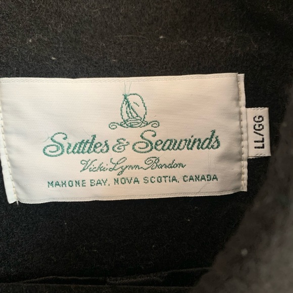 Vintage wool oversized coat with floral patch trim cross-stitch embroidery 🌸 L - Picture 5 of 5